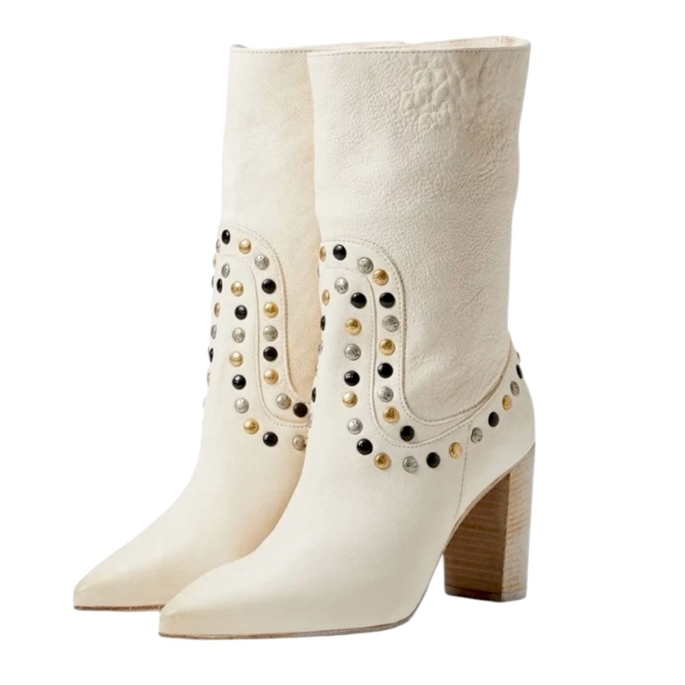 Free People Studded Dakota Heeled Boots Size 6
